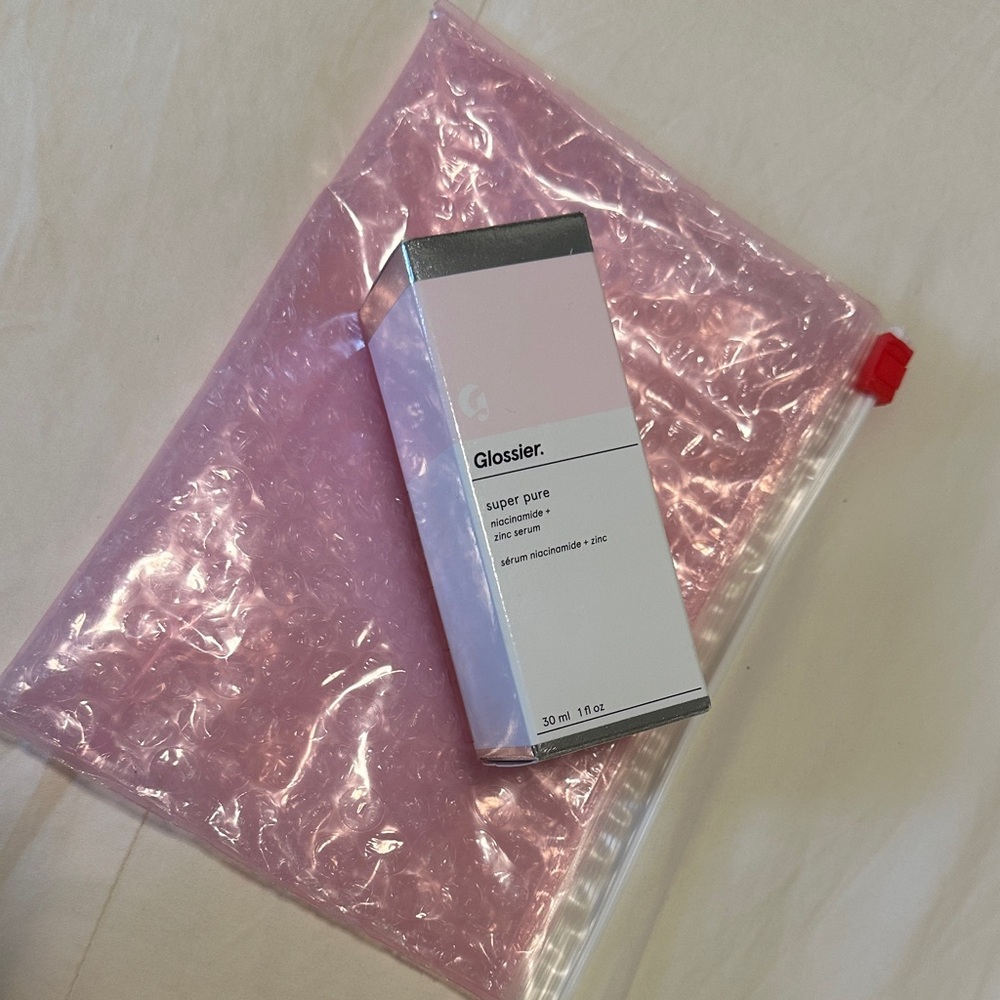 Glossier Super Pure Serum with Pink and Silver Packaging